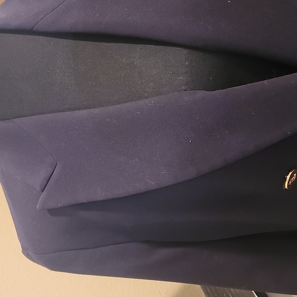 Lauren Ralph Lauren Navy Blue Wool Double Breasted Blazer Sz 14 EUC - Picture 2 of 10